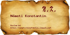 Németi Konstantin névjegykártya